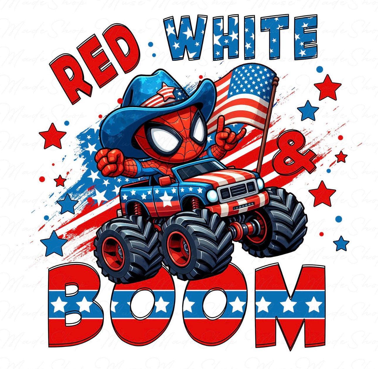 boys spiderman 4th of July t-shirt